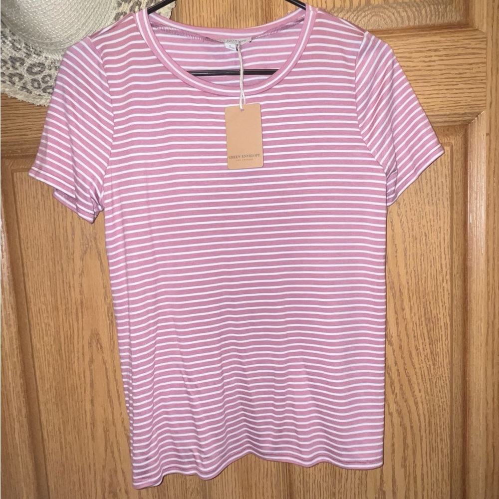 Striped Pink and White T-Shirt